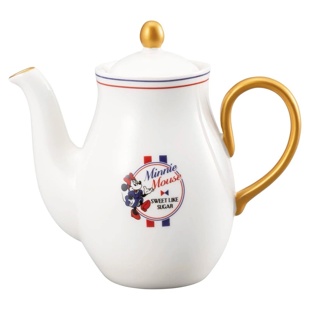 Disney‎ Minnie Mouse Porcelain Retro Tea Pot Tricolor  Sunart Japan 48 OZ NEW